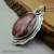 NS-109 Sterling Silver and Aqua Nueva Agate Pendant Necklace