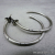 ES-189 Line Textured Sterling Silver Post-Style Hoops