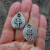 ES-190 Carved Cross Sterling Silver Earrings