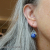 ES-163 Sterling Silver Denim Laps Tear Drop Earrings