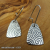 ES-170 Textured Sterling Silver Shield Earrings