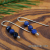 ES-177 Tiny Sodalite and Sterling Silver Drop Earrings