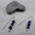 ES-177 Tiny Sodalite and Sterling Silver Drop Earrings