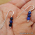 ES-177 Tiny Sodalite and Sterling Silver Drop Earrings