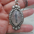 NS-138 Tourmilated Quartz and  Sterling Silver Pendant Necklace