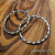 ES-173 Twisted Sterling Silver Hoops - Oxidized