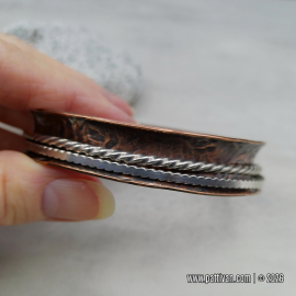 BC-14 Copper and Sterling Silver Spinner Bangle