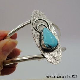 BS-19 Campitos Turquoise and Sterling Silver Split Wire Cuff