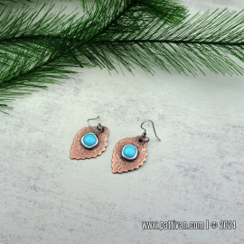 EC-4 Copper and Sleeping Beauty Turquoise Earrings