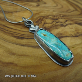NS-114 Natural Royston Turquoise and Sterling Silver Necklace