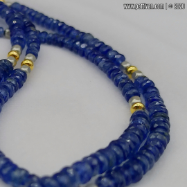 NG-7 Kyanite Necklace Set with Silver and Gold Accents