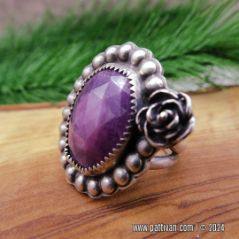 RS-6 Faceted Sapphire and Sterling Silver Ring