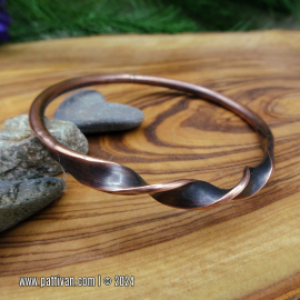 BC-11 Set of 2 Textured Copper Bangles (average size)