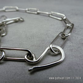 NS-124 Sterling Silver Paper Clip Chain Necklace