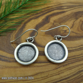 ES-159 ES-158  Textured Circle Sterling Silver Earrings
