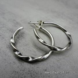 ES-183 Twisted Sterling Silver Post-Style Hoops ES-183 Twisted Sterling Silver Post-Style Hoops