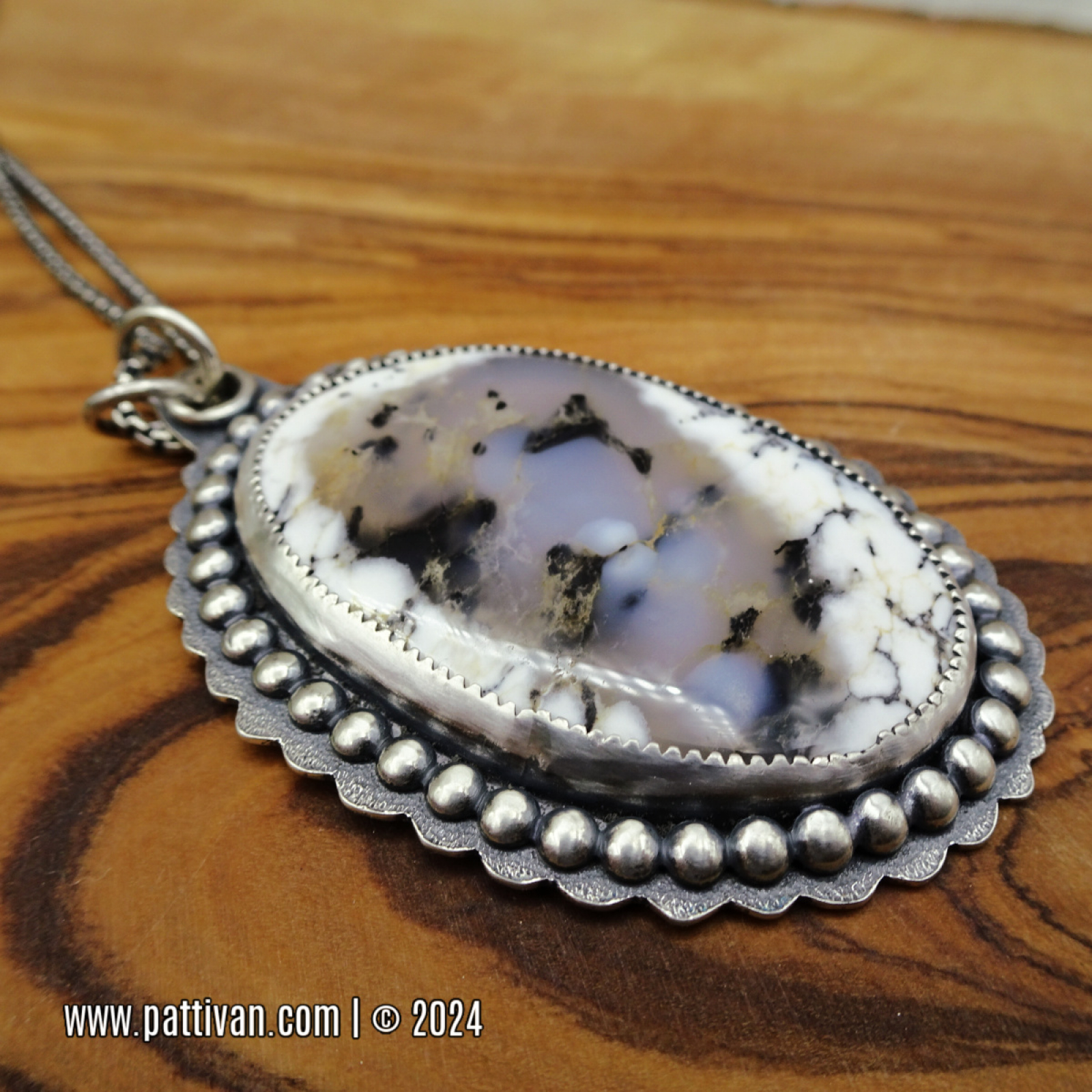 •PORTAL + DIAMOND• dendritic opal + silver twist-on cuff bracelet