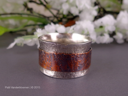 Sterling Silver and Copper Spinner Ring