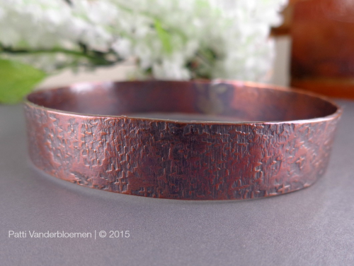 Textured Copper Wide Bangle