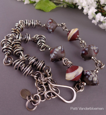 Sterling Silver and Artisan Beads Necklace