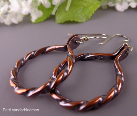 Twisted Copper Hoops