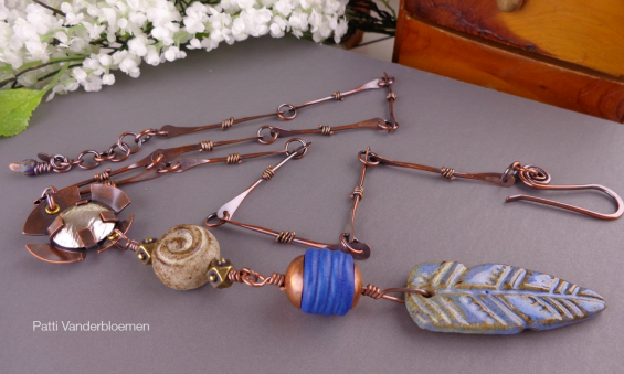 Artisan Ceramic and Mixed Metal Talisman Necklace