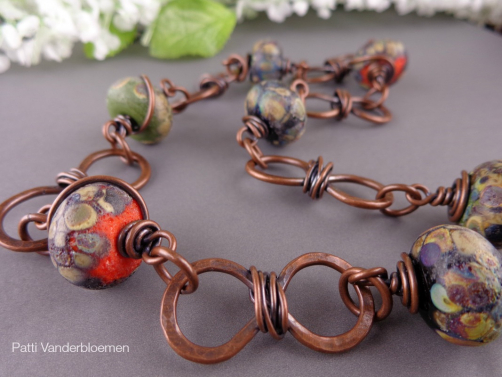 Rustic Artisan Beads and Solid Copper Necklace