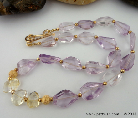 Amethyst and Citrine Necklaces and Earrings