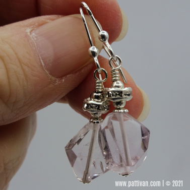 Amethyst and Swarovski Sterling Silver Earrings