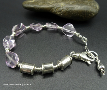 Amethyst Bracelet with Handmade Sterling Beads