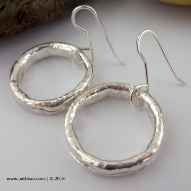 Anticlastic Sterling Silver Hoops