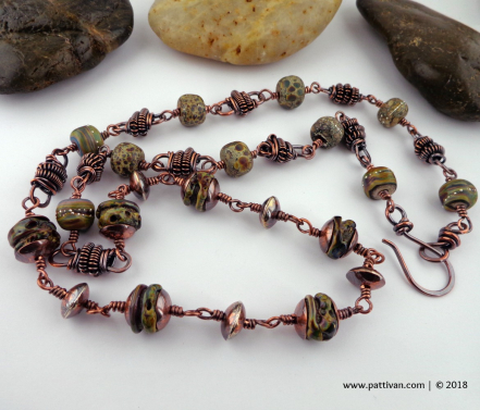 Artisan Lampwork and Copper Necklace