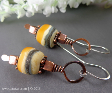 Desert Sky - Artisan Lampwork and Copper Earrings