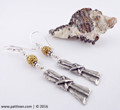 Artisan Pewter and Brass Earrings