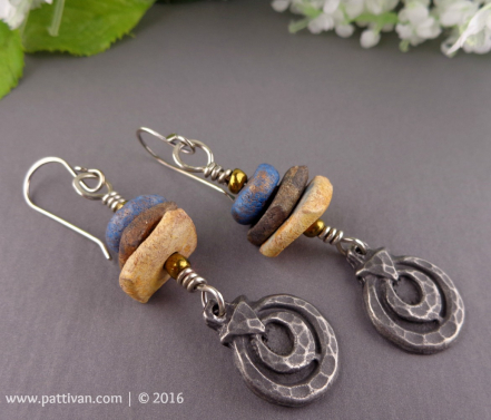 Artisan Pewter Charms and Artisan Ceramic Earrings