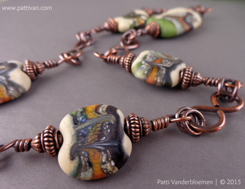 Artisan Sediment Stones and Solid Copper Necklace