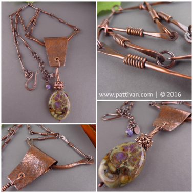 Artisan Lampwork and Copper Necklace