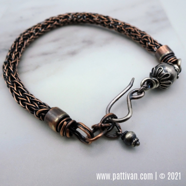Copper and Sterling Silver Viking Knit Bracelet Copper and Sterling Silver Viking Knit Bracelet