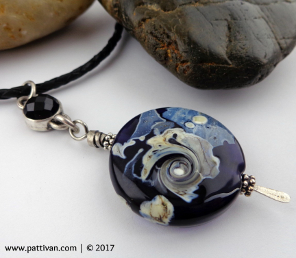 Black Onyx and Artisan Glass Focal Necklace