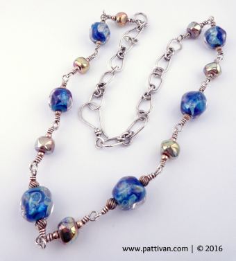 Artisan Lampwork and Handmade Sterling Silver Chain