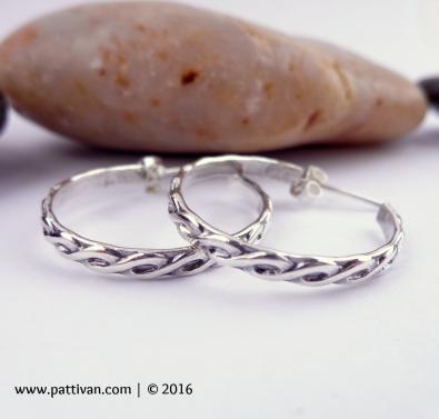 Braided Sterling Post Style Hoops