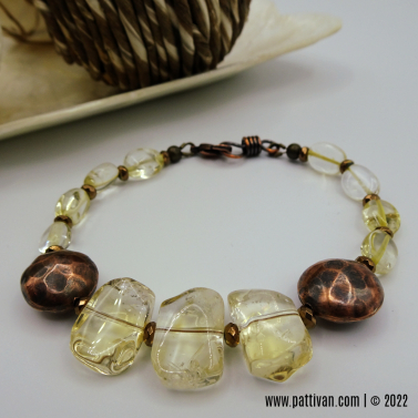 Citrine and Copper Bracelet