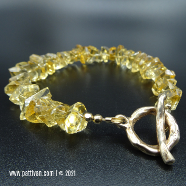 Citrtine Bracelet with GF Findings and Artisan Bronze Toggle Citrtine Bracelet with GF Findings and Artisan Bronze Toggle