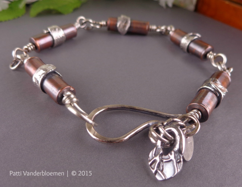 Copper and Precious Metal Clay Bracelet