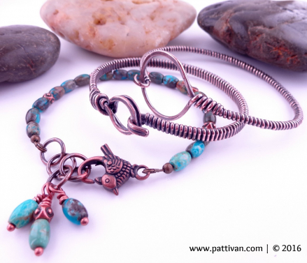 Copper and Turquoise Stacking Bangeles Copper and Turquoise Stacking Bangeles
