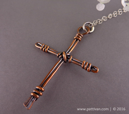Copper Cross Pendant Necklace