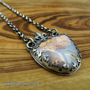 Cotton Candy Agate and Sterling Silver Necklace
