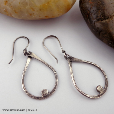 Distressed Sterling Silver Hoops