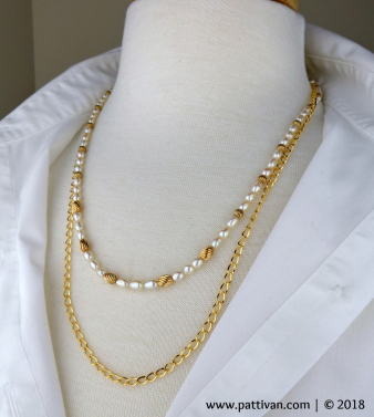 Double Strand Freshwater Pearls and Gold Necklace Double Strand Freshwater Pearls and Gold Necklace