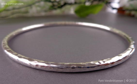 Faceted Heavy Sterling Silver Bangle